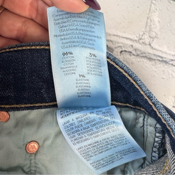 MOTHER Denim Scrapper Cuff Ankle Fray Unstitched blue Jeans size 25 - Picture 14 of 16